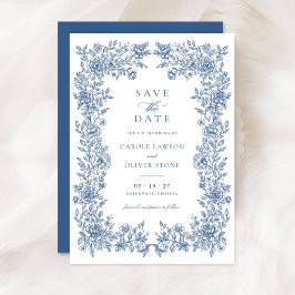Floral Elegant  Lijst Bruiloft Save the Date Kaart
