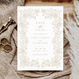 Floral Elegant  Lijst Bruiloft Save the Date Kaart