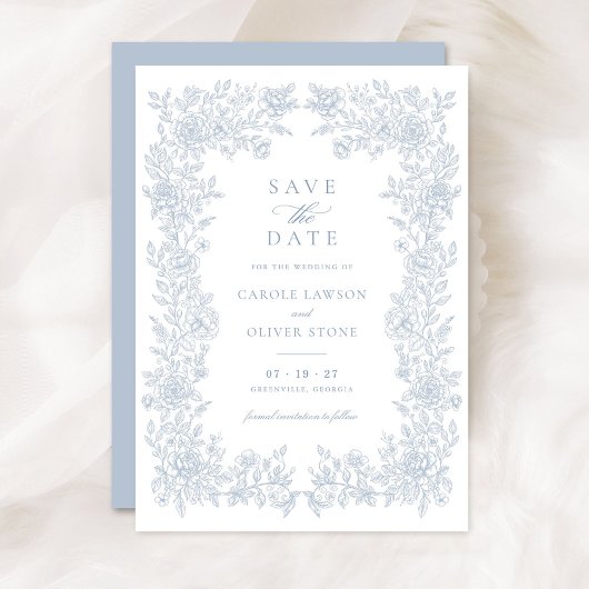 Floral Elegant Lijst Bruiloft Save the Date Kaart