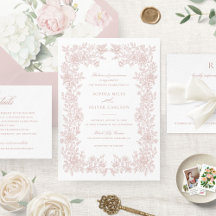 Floral Elegant  Lijst bruiloft uitnodiging
