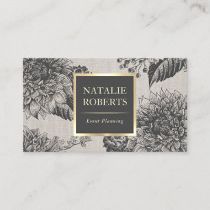  Floral Elegant Linen Event Planning Salon Visitekaartje