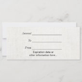  Floral Elegant Linen Gift Certificate (Achterkant)