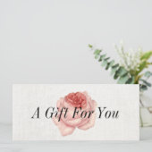  Floral Elegant Linen Gift Certificate (Staand voorkant)