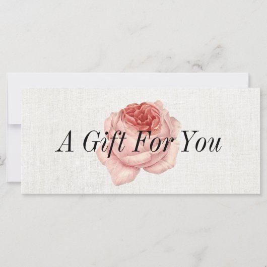  Floral Elegant Linen Gift Certificate (Voorkant)