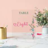 Floral Elegant Love Mariage Numéro de table HUIT (Mariage)