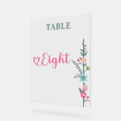 Floral Elegant Love Mariage Numéro de table HUIT (Angle)