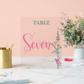 Floral Elegant Love Mariage Numéro de table SEPT (Mariage)