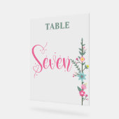 Floral Elegant Love Mariage Numéro de table SEPT (Angle)