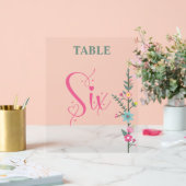 Floral Elegant Love Mariage Numéro de table SIX (Mariage)