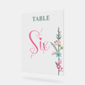 Floral Elegant Love Mariage Numéro de table SIX (Angle)