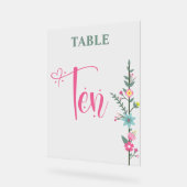 Floral Elegant Love Mariage Numéro de table TEN (Angle)