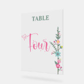 Floral Elegant Love Mariage Table Numéro QUATRE (Angle)