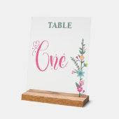 Floral Elegant Love Mariage Table Numéro UN (Angle)