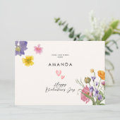 Floral Elegant Modern chique valentijnskaart Kaart (Staand voorkant)