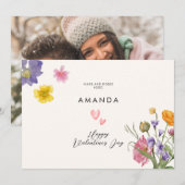 Floral Elegant Modern chique valentijnskaart Kaart (Voorkant / Achterkant)