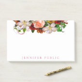 Floral Elegant Modern Waterverf Kleurrijke Sjabloo Post-it® Notes (Op bureau)