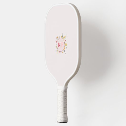 Floral Elegant Monogram gepersonaliseerd Pickleball Paddle (Links)