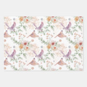 Floral Élégant Motif Joli Fleurs Feuille Oiseaux (Devant)