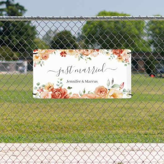 Floral Elegant net getrouwd auto Spandoek (Insitu)
