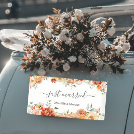 Floral Elegant net getrouwd auto Spandoek