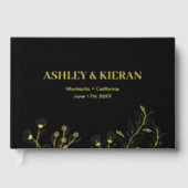 Floral Elegant noir et blanc Mariage huile (Recto)