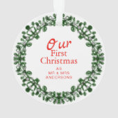 Floral Elegant Notre premier Noël en tant que Mr & (dos)