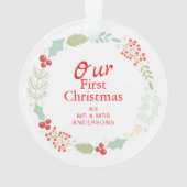 Floral Elegant Notre premier Noël en tant que Mr & (dos)