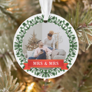 Floral Elegant Onze eerste kerst als Mr & Mrs. Ornament