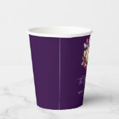 Floral Elegant Paars Pink Yellow Weddenschap Papieren Bekers (Rechts)