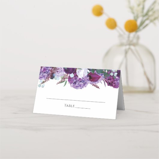 Floral Elegant Paarse Botanische Huwelijk (Voorkant)