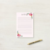 Floral élégant pour faire la note de post-it de (Sur un bureau)