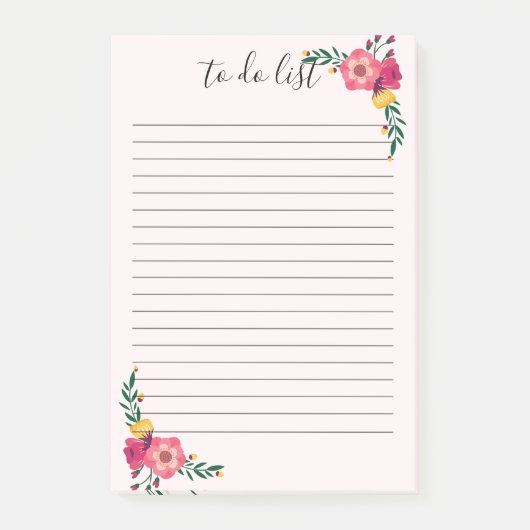 Floral élégant pour faire la note de post-it de (Devant)