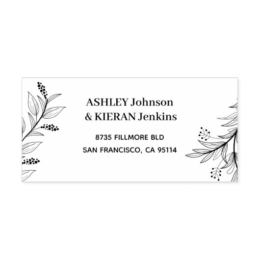 Floral Elegant retouradres Zelfinktende Stempel (Design)