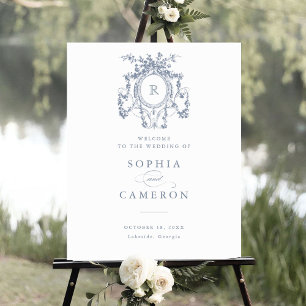 Floral Elegant Rose Crest Affiche de bienvenue