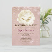 Floral Elegant rose Invitation Anniversaire (Debout devant)