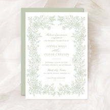 Floral Elegant  Salie Bruiloft Uitnodiging