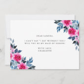 Floral Élégant Serez-Vous Ma Carte D'Honneur (Dos)