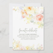 Floral Elegant Soft Birthday Invitation pour elle (Devant)