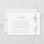 Floral Elegant Toile Wedding Details Kaart (Voorkant)
