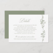 Floral Elegant Toile Wedding Details Kaart (Voorkant / Achterkant)