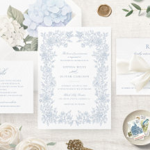 Floral Elegant Vintage Frame Faire-part de mariage