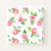 Floral Élégant Votre Nom Script Rose Roses Journal (Dos)