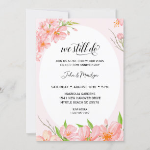Floral Elegant Vow Renewal Jubileum Uitnodiging