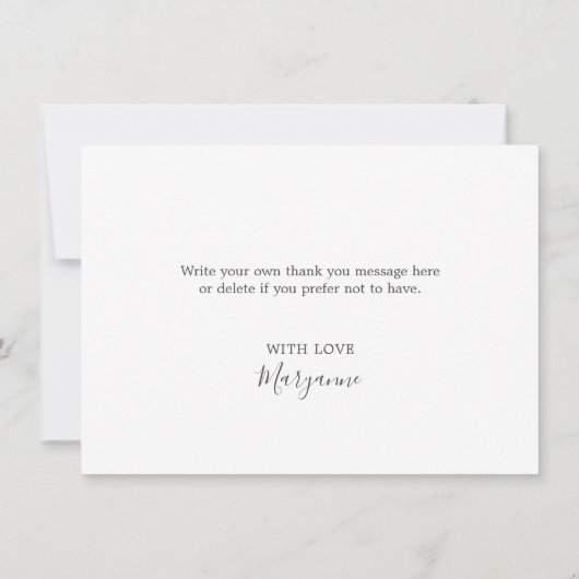 Floral Elegant Waterverf Blue Orchids Script Bedankkaart (Achterkant)