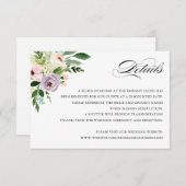 Floral Elegant Wedding Détails Insérer une carte (Devant / Derrière)