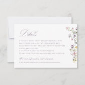 Floral Elegant Wildbloemen Script bruiloft details Kaart (Voorkant)