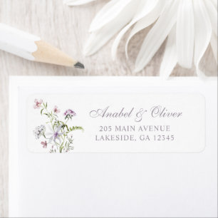 Floral Elegant Wildflower Blush Retouradres Etiket
