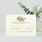 Floral Elegant Woodland Wedding Response RSVP Kaartje (Staand voorkant)