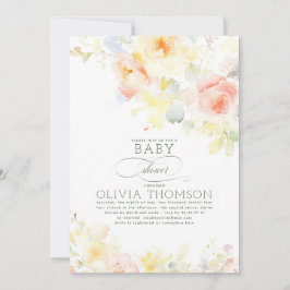 Floral Elegant Zacht Zomer Baby shower Kaart