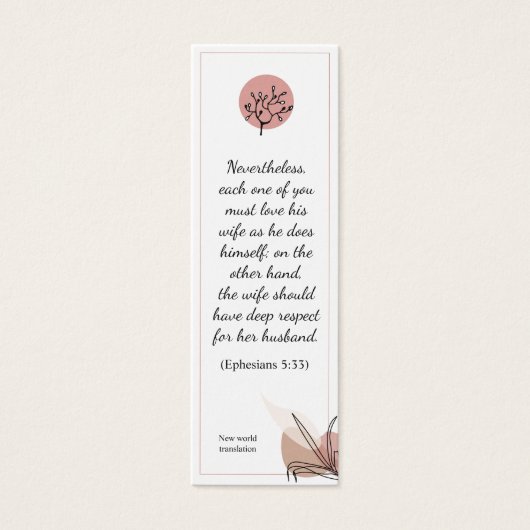 Floral Élégante Bible Spirituelle Verse Signet (Devant)